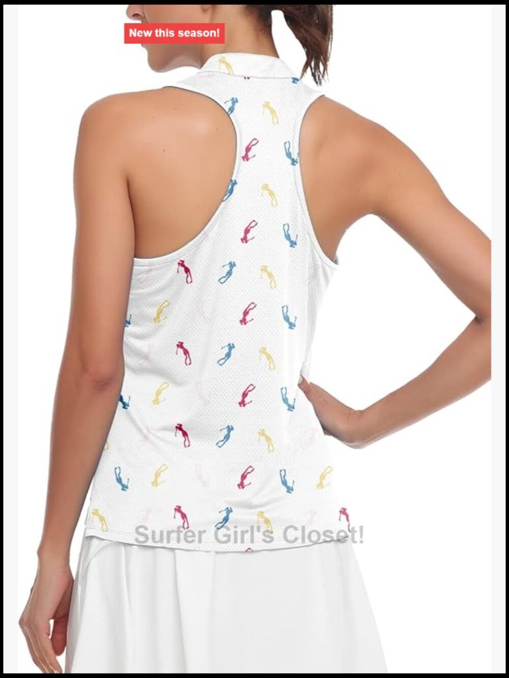 Women's Sleeveless Golf Tank Top UPF 50+ Moisture Wicking V-Neck Tennis